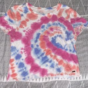 Cute, tie-dye cropped t-shirt, Hollister, size medium